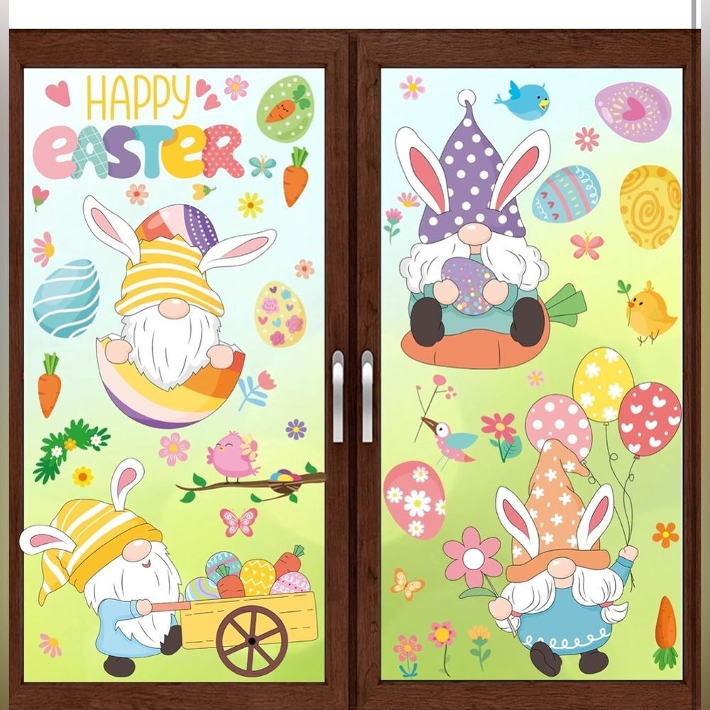 Gnome Easter Window Clings - 9 Sheets Stickers for Glass Windows NIP 2 set - Picture 8 of 10